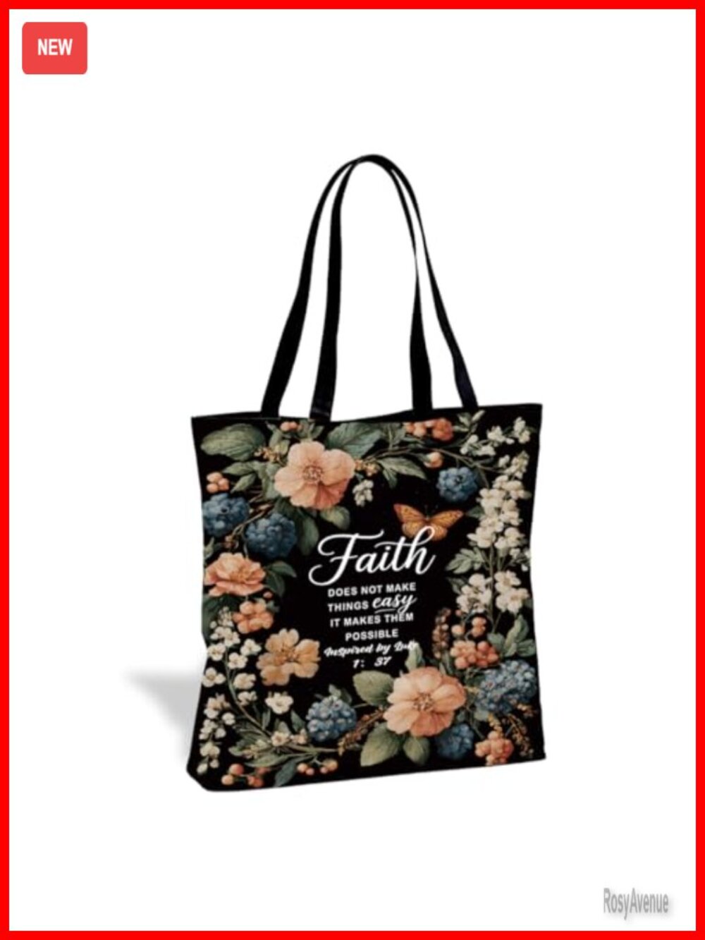 Canvas Tote Bag Double Sided Inspirational Print Shoulder Bag